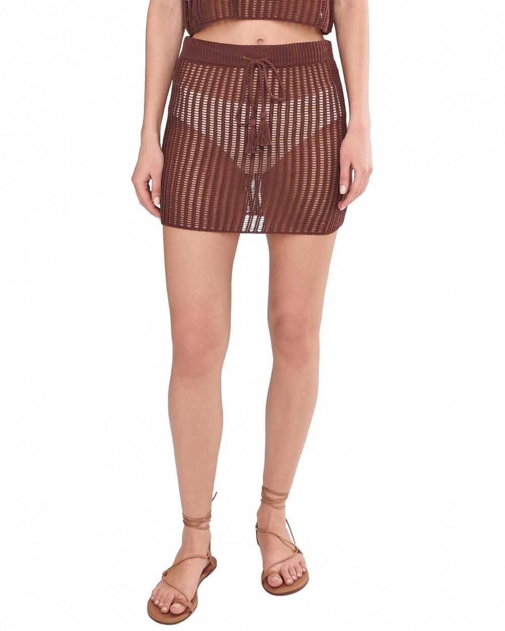NEW L*SPACE women's sander skirt in cafe